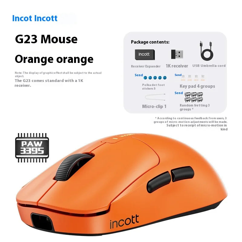 Incott G23 Pro Mouse G23 V2 Wireless Mouse 8K Incott G24 Hot Swap PAW3395 Sensor Gaming Mice Ergonomics Pc Gamer Custom Gift