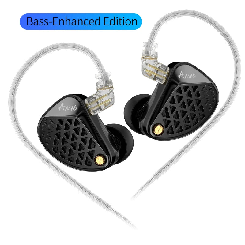 KZ AM16 wired in-ear headphones 16ba balanced armature high fidelity monitor bass noise cancelling headphones sport headphones