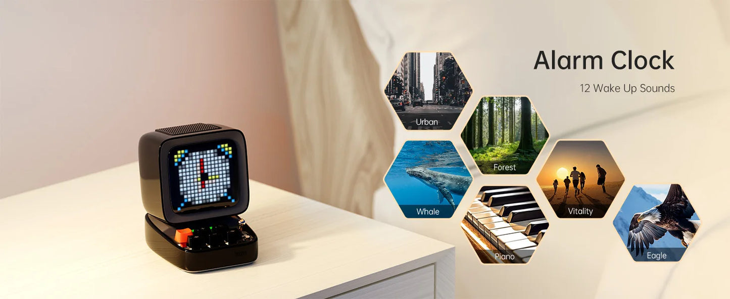 Divoom Ditoo-Pro  Pixel Art Bluetooth Portable black Speaker Alarm Clock DIY LED Display Board Cute Gift Home Light Decoration