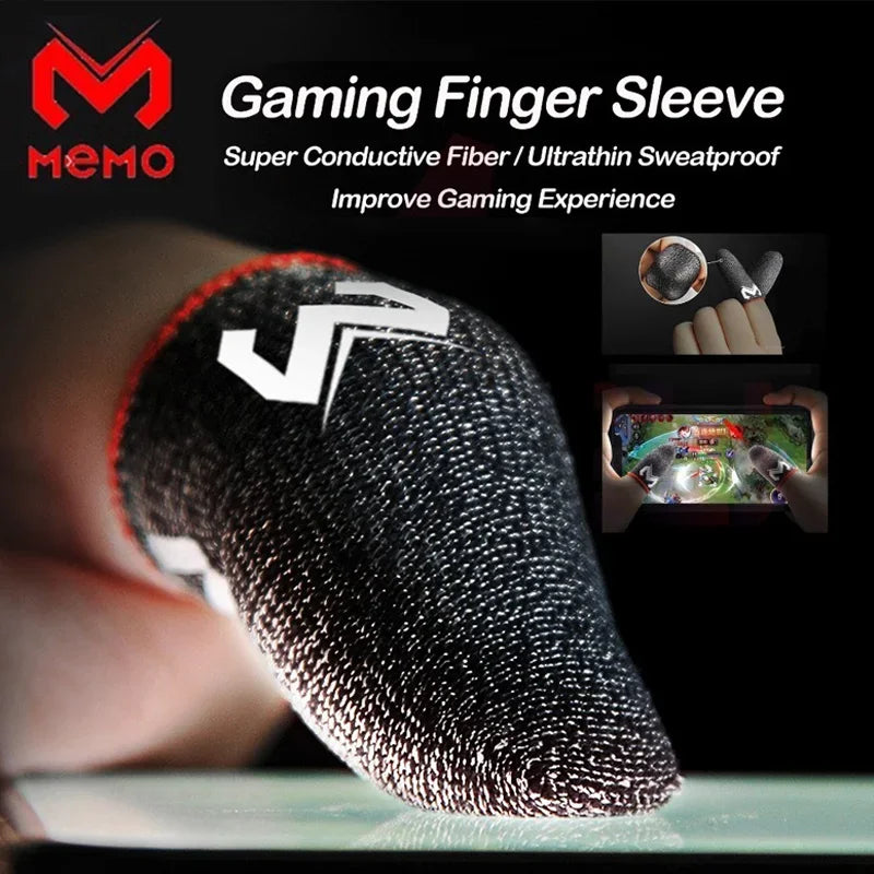 Pair of MEMO Finger Sleeve for PUBG Gaming, Anti-Slip Fingertips Finger Cover, Cellphone Touch Screen Sweatproof Gloves