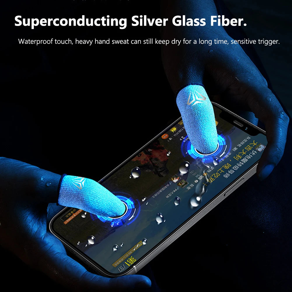 2pcs Finger Cover Breathable Game Controller Finger Sleeve For Pubg Sweat Proof Non-Scratch Touch Screen Gaming Thumb Gloves