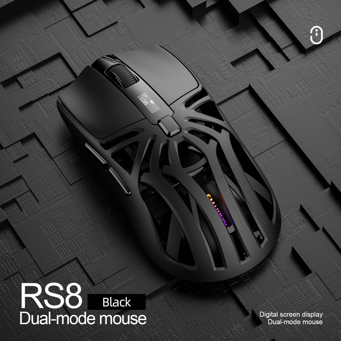 Smailwolf RS8 1000Hz Bluetooth mouse, three-mode connection, lightweight macro gaming mouse notebook computer hollow mouse