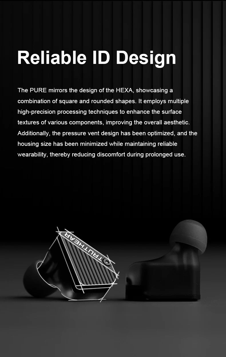TRUTHEAR PURE earphones 1DD+3BA Hybird Wired in-ear  headphones HIFI earplugs 3.5mm plug 0.78mm 2pin gaming headset