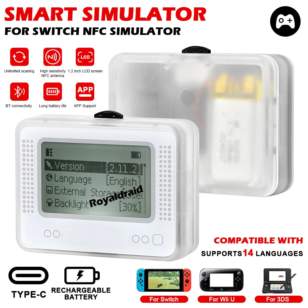 For Allmiibo Chargeable Intelligent Simulator Emulator Bluetooth-Compatible Universal Writer for Switch/Wiiu Gaming Accessories