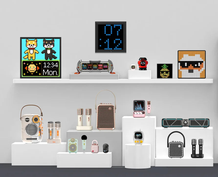 Divoom Ditoo-Pro  Pixel Art Bluetooth Portable black Speaker Alarm Clock DIY LED Display Board Cute Gift Home Light Decoration