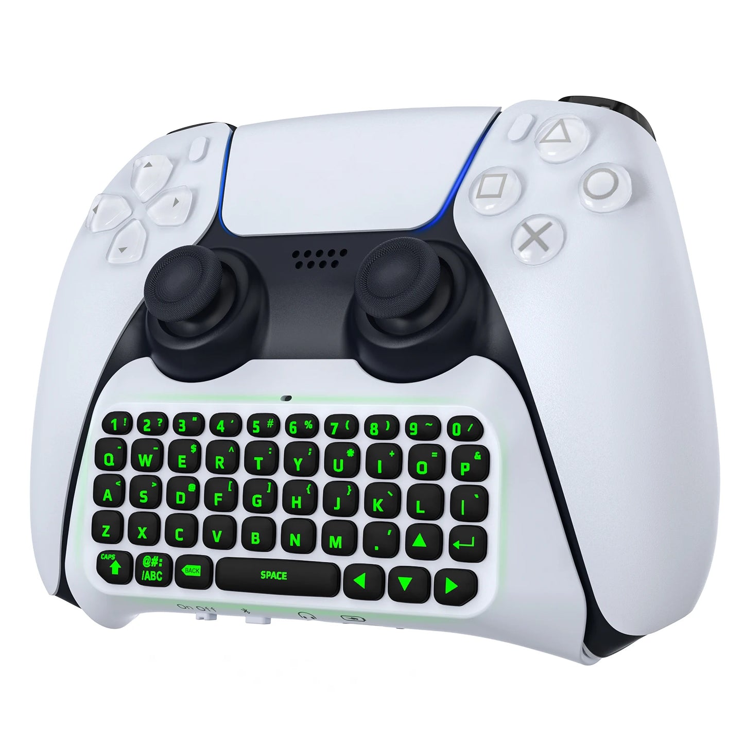 RGB Backlight Keyboard for PS5 Controller,Bluetooth Wireless Mini Gamepad Chatpad for Playstation 5 with Upgraded Speaker