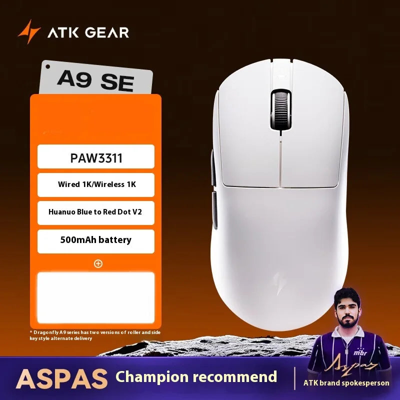 ATK A9 Ultra Wireless Gaming Mouse A9/A9 SE/A9 Plus/A9 Pro Tri Mode 8K 53g Lightweight E-sports Gaming Mouse PC Custom Accessory