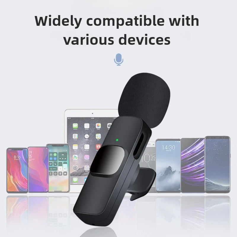 New Wireless Lavalier Microphone Portable Audio Video Recording Mini Microphone for Android PC Camera Live Gaming Phone