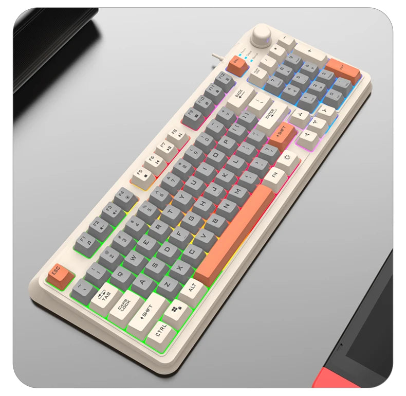 K82 Gaming Gaming Keyboard Glows Wired USB Desktop PC/Notebook Available 19-key punchless knob to adjust volume
