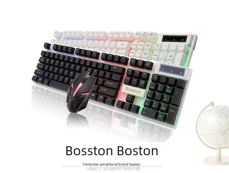 Doctor Denton Floating Rainbow Backlight Wired Keyboard Mouse Set Diy Computer Assembly Suitable For Gaming Office