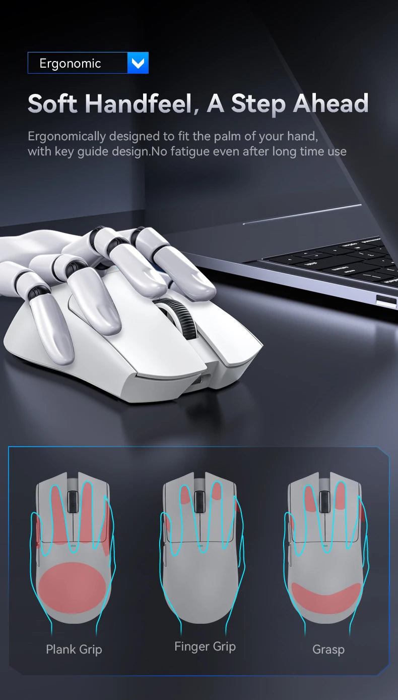 Attack Shark X11 Black Bluetooth Wireless Mouse Three Mode 2.4G PAW3311  RGB  PC Magnetic charging dock ,Gaming E-sports Mouse
