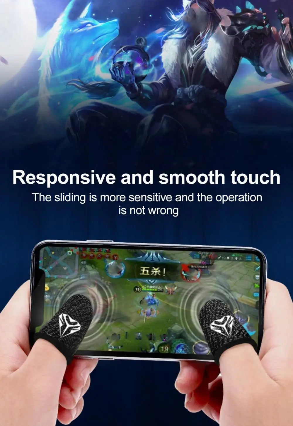 For PUBG Gaming Finger Sleeve Luminous Fingertips Cover Anti-slip Breathable Finger Cots Thumb Gloves For Mobile Game