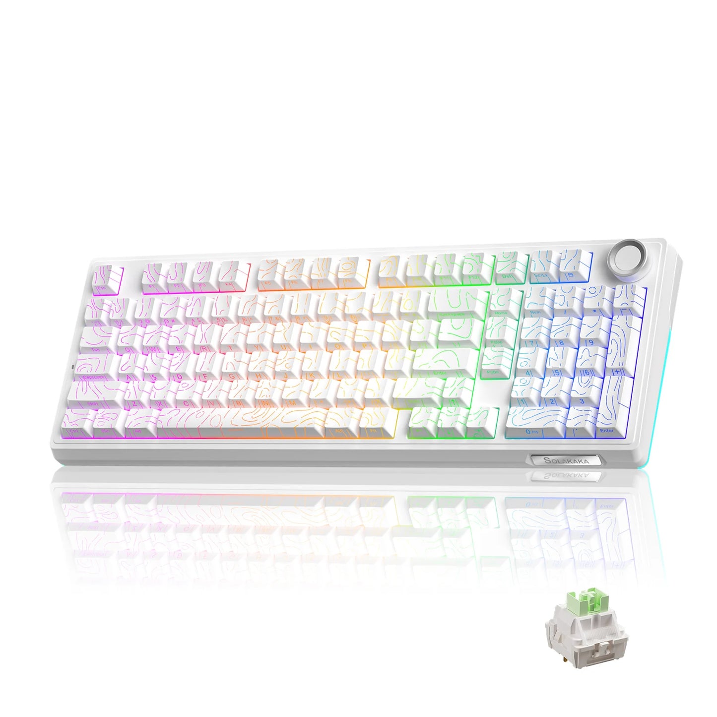 SOLAKAKA Ki99 Pro Bluetooth Wireless Keyboard 99 Keys Tri-mode Gasket Hot Swap RGB Customized Creamy Gaming Keyboard 10000mAh