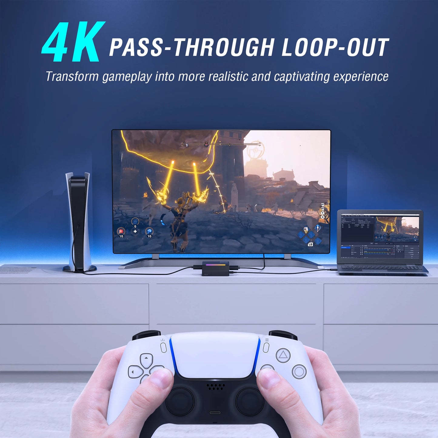 FIFINE 4K HDMI Video Capture Card for Live Streaming & Gaming, Compatible with PS5/PS4/Xbox/Switch/PC/Mac, Low Latency - V3