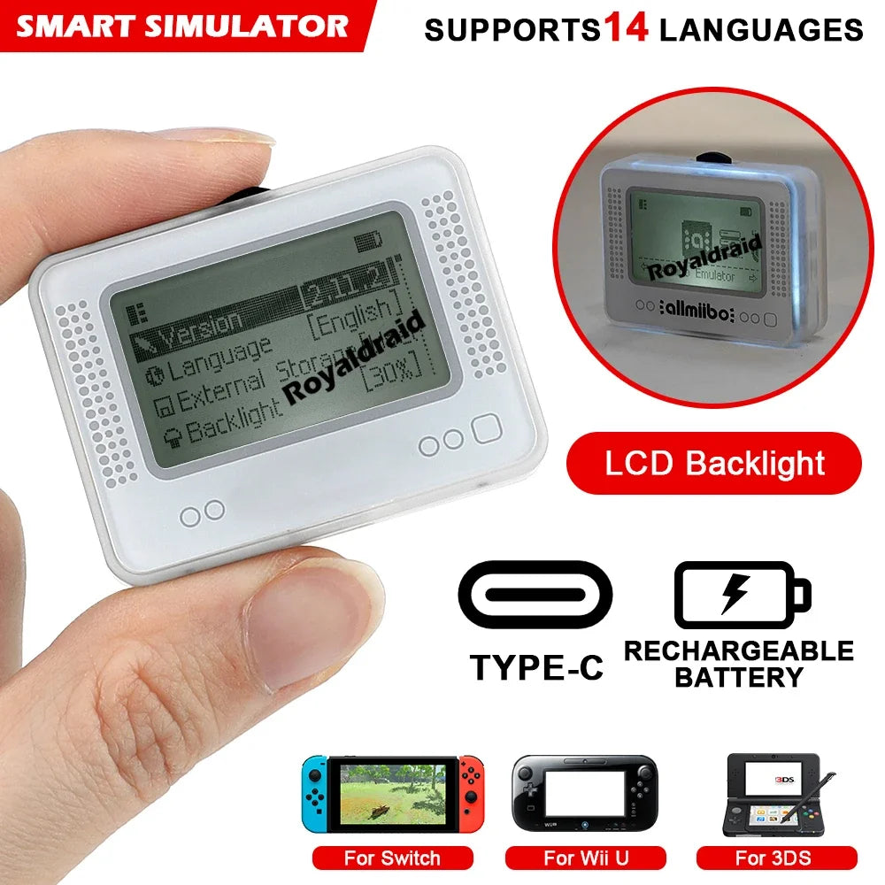 For Allmiibo Chargeable Intelligent Simulator Emulator Bluetooth-Compatible Universal Writer for Switch/Wiiu Gaming Accessories