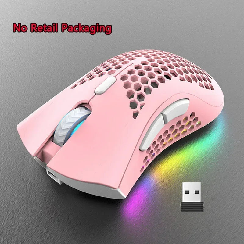 BM600 Wireless Mouse USB 2.4G Wireless RGB Optical Cellular Gaming Mouse Ergonomic Optical Honeycomb Office Wireless Mouse