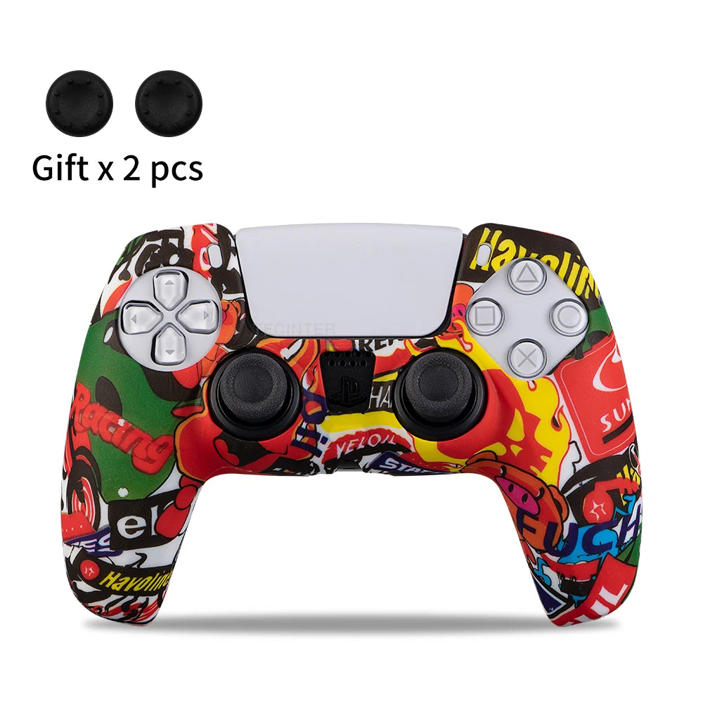 Protective Cover Skin for Playstation 5 Controller Anti-slip Silicone Case for PS5 Slim Gamepad Cover Thumb Grips Accessories