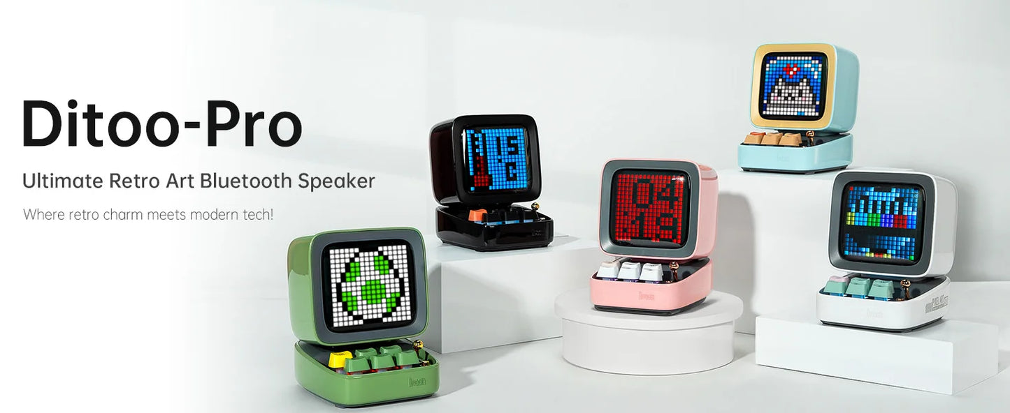 Divoom Ditoo-Pro  Pixel Art Bluetooth Portable black Speaker Alarm Clock DIY LED Display Board Cute Gift Home Light Decoration