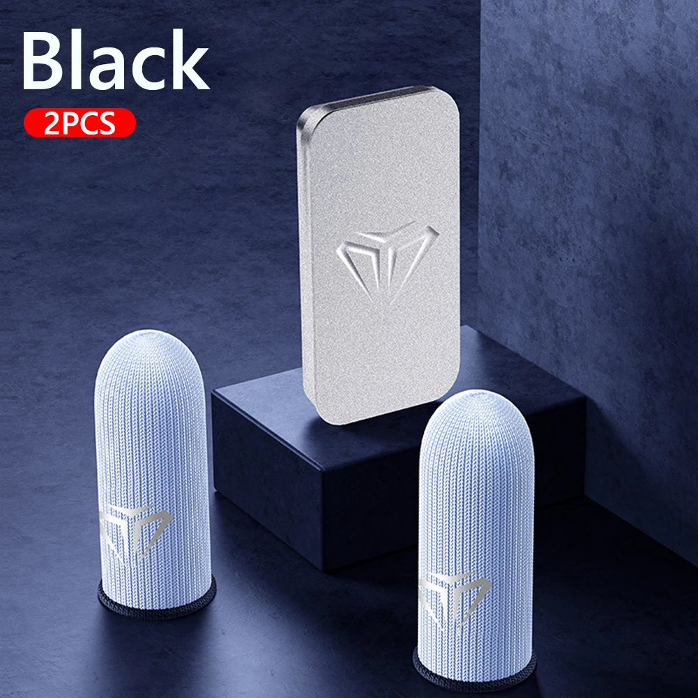 2pcs Finger Cover Breathable Game Controller Finger Sleeve For Pubg Sweat Proof Non-Scratch Touch Screen Gaming Thumb Gloves