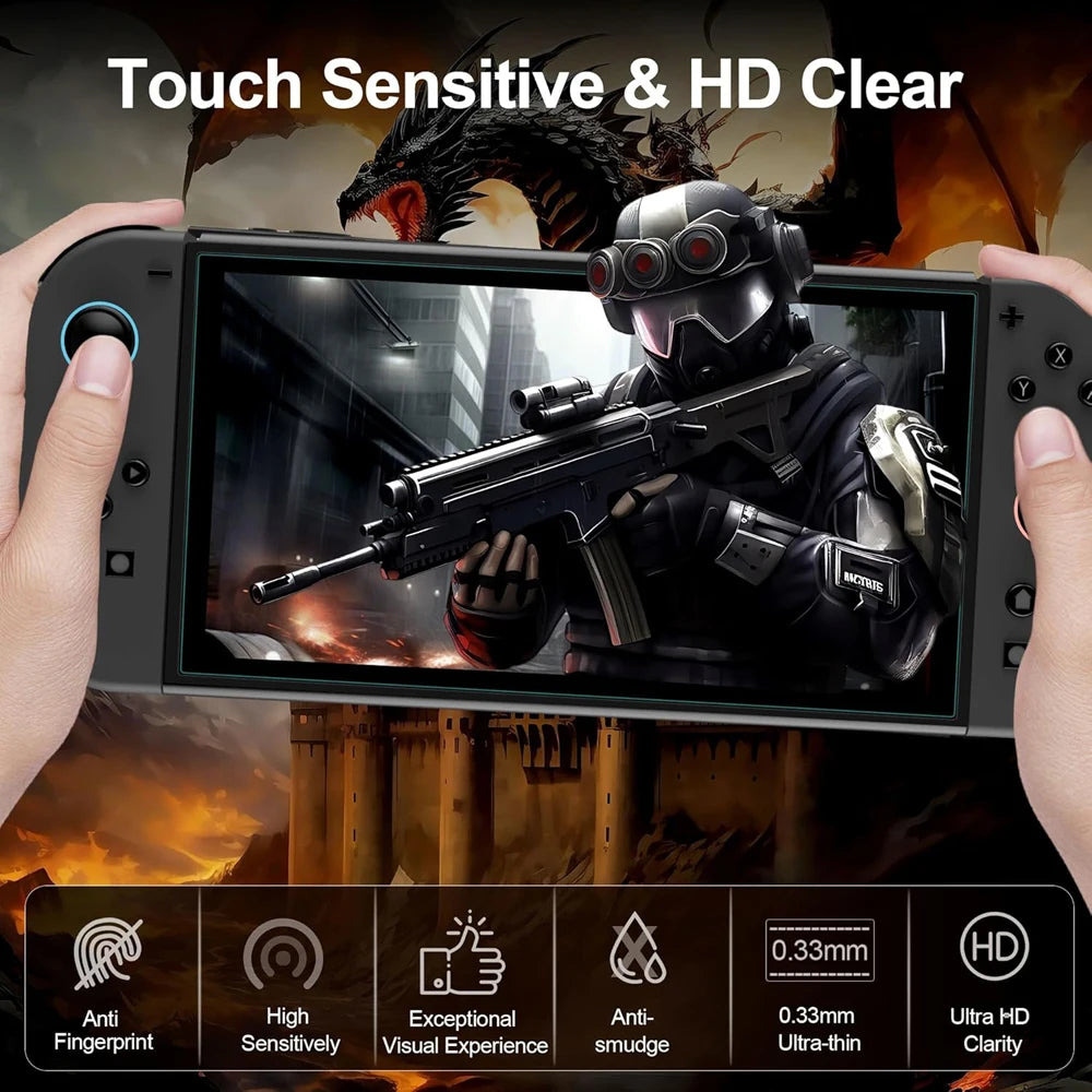 Screen Protector Tempered Glass For Switch Nintendo 2 With Joystick Cap Accessories Protector For Switch Nintendo 2