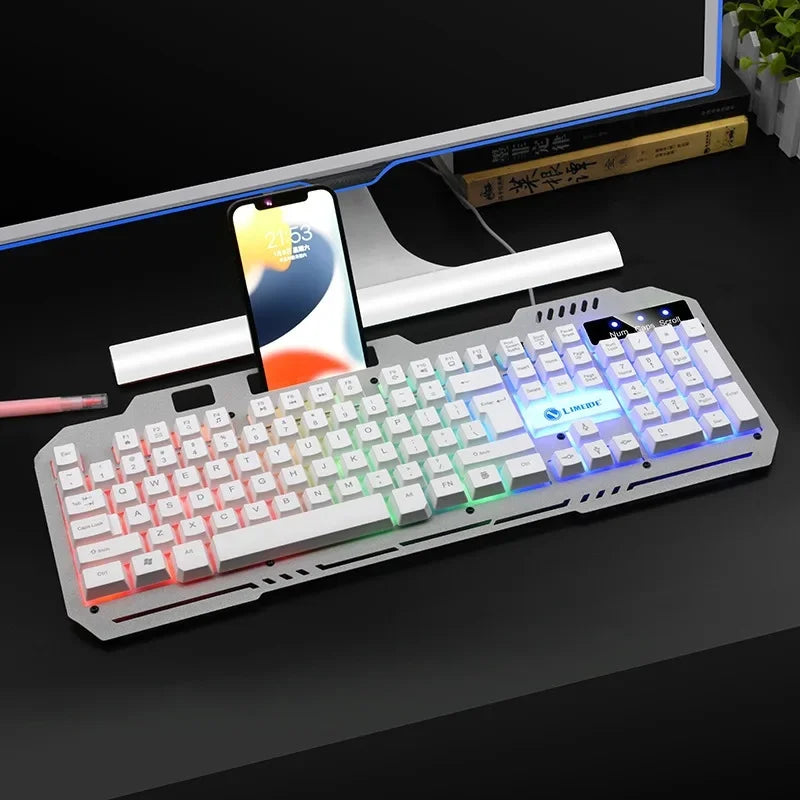 Limei T25 Metal Gaming Keyboard Mouse Set Backlit Floating Mechanical Feel USB Computer Peripherals from Mainland China