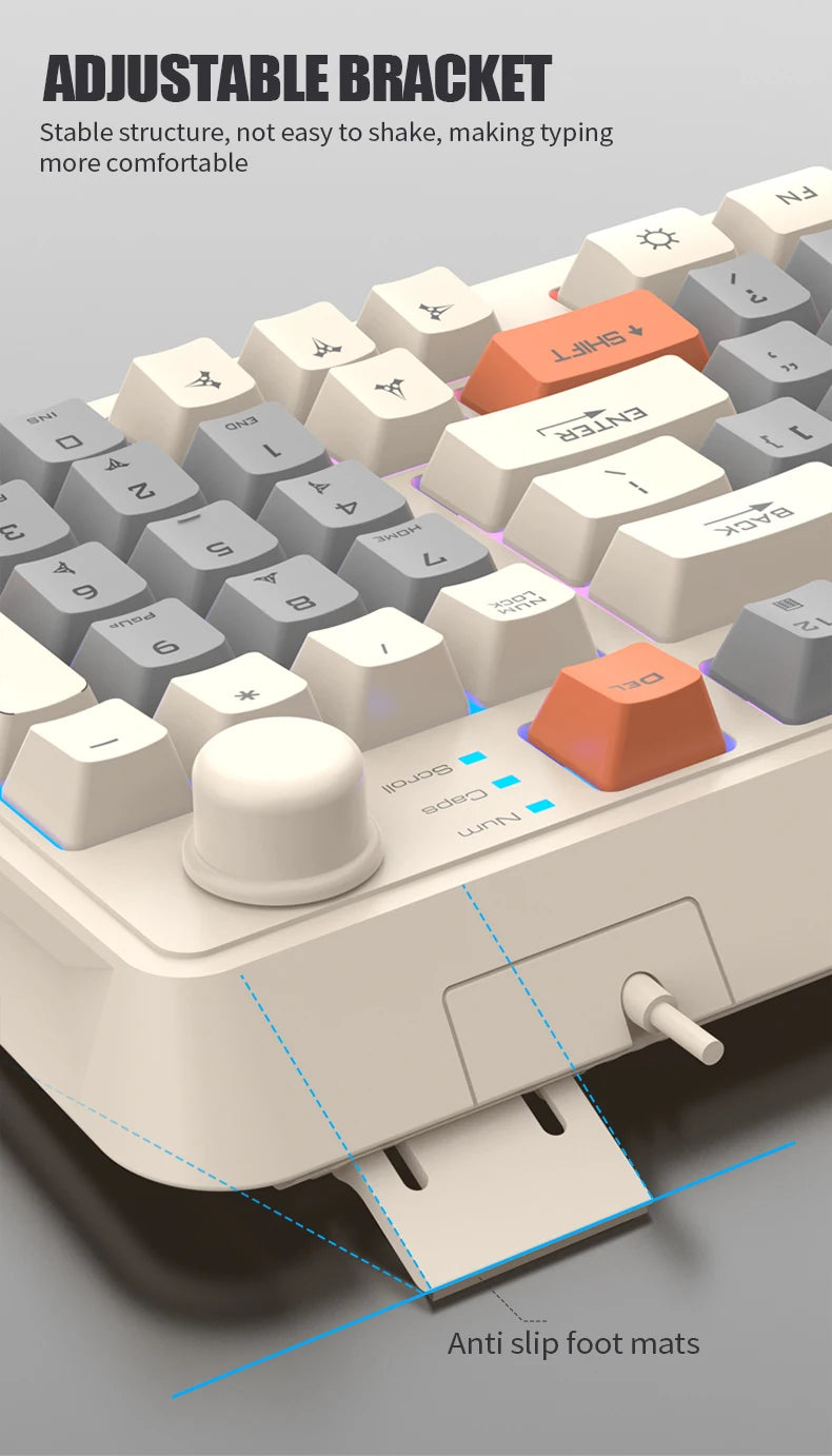 K82 Gaming Gaming Keyboard Glows Wired USB Desktop PC/Notebook Available 19-key punchless knob to adjust volume