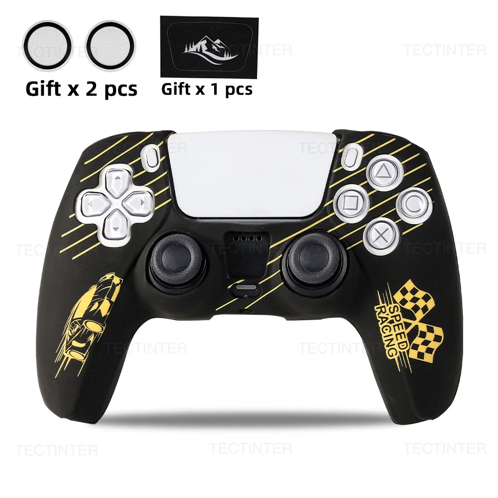 Protective Cover Skin for Playstation 5 Controller Anti-slip Silicone Case for PS5 Slim Gamepad Cover Thumb Grips Accessories