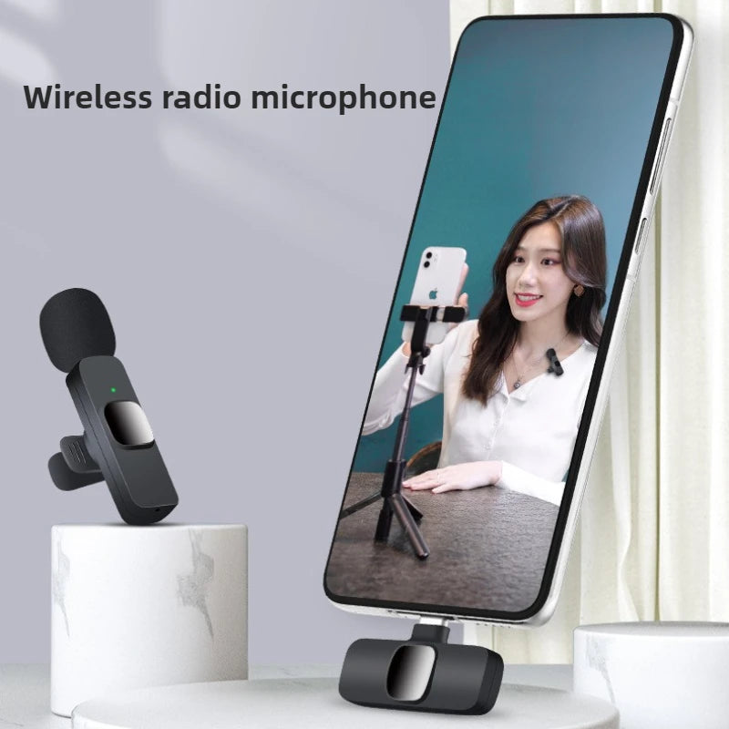 New Wireless Lavalier Microphone Portable Audio Video Recording Mini Microphone for Android PC Camera Live Gaming Phone