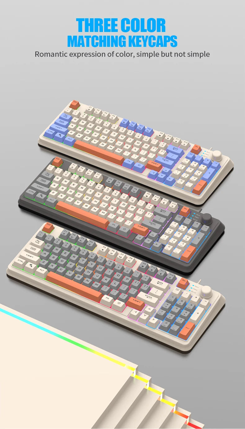 K82 Gaming Gaming Keyboard Glows Wired USB Desktop PC/Notebook Available 19-key punchless knob to adjust volume