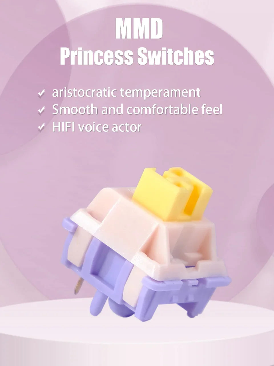 MMD Princess Switch V3 V4 Linear Tactile HIFI Sound Hot Swap Kits Switches Mechanical Keyboard Gaming Switches DIY Lubricated