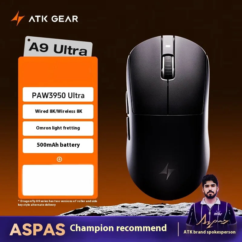 ATK A9 Ultra Wireless Gaming Mouse A9/A9 SE/A9 Plus/A9 Pro Tri Mode 8K 53g Lightweight E-sports Gaming Mouse PC Custom Accessory