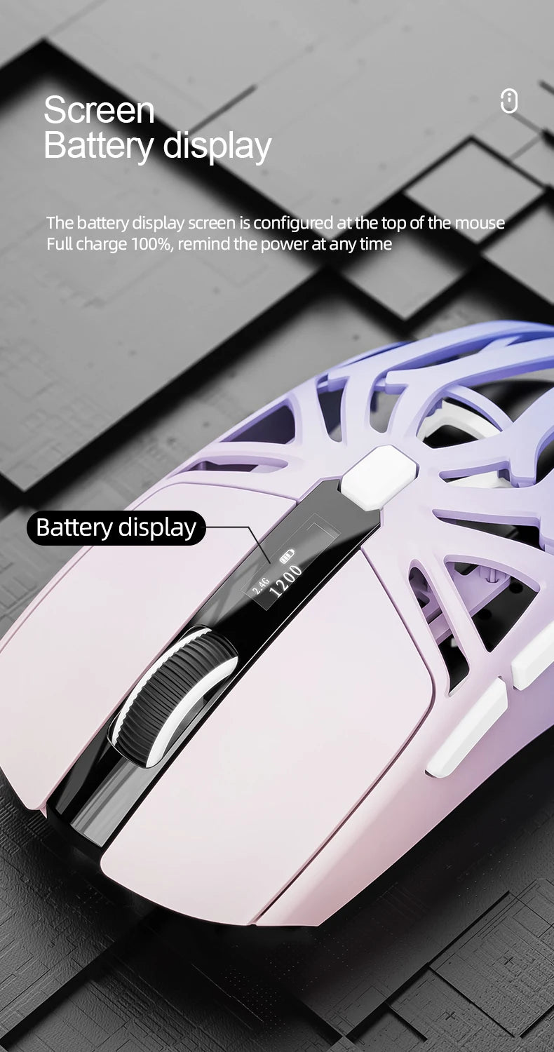 Smailwolf RS8 1000Hz Bluetooth mouse, three-mode connection, lightweight macro gaming mouse notebook computer hollow mouse