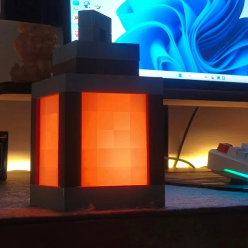 Pixel Style Wall Night Light USB Creative My Worlds Hanging Lantern For Bedroom & Gaming Decor Atmosphere Lamp For Boys Room
