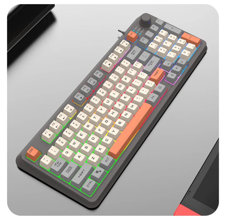 K82 Gaming Gaming Keyboard Glows Wired USB Desktop PC/Notebook Available 19-key punchless knob to adjust volume