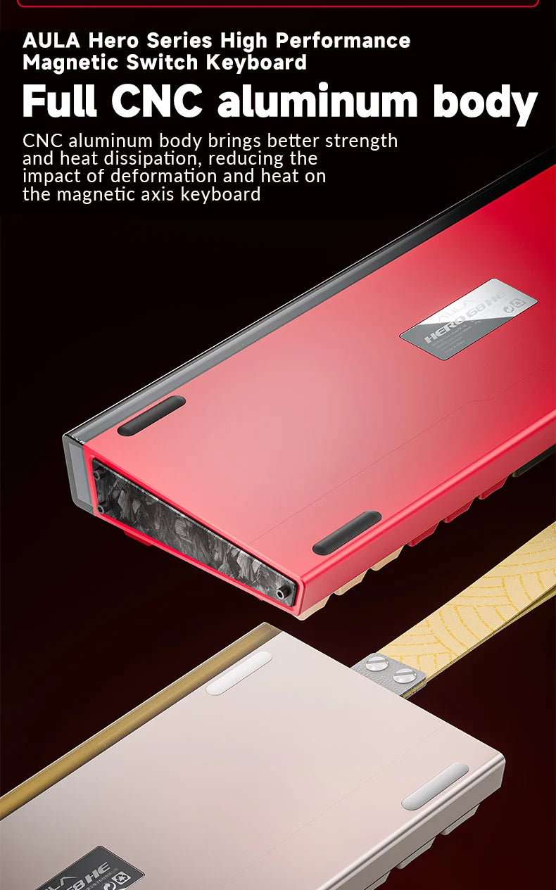AULA HERO68 HE Ultra/pro Magnetic Switch Gaming Keyboard Full CNC Aluminum Case Rapid Trigger 8kHz Rate of Return RGB
