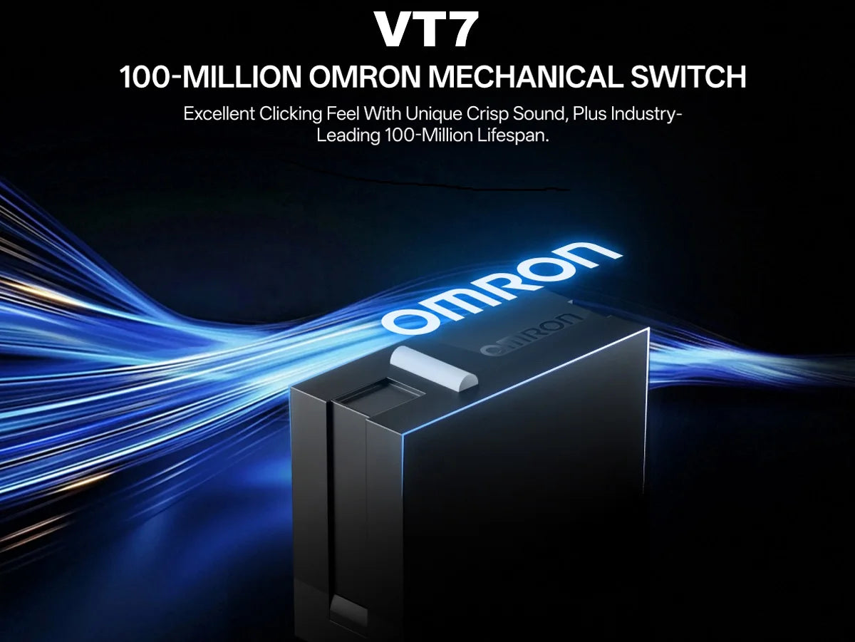 Rapoo VT7 /VT7 MAX Wireless Gaming Mouse True 8K Wireless Polling Rate 53g Lightweight Up to 500Hr Battery Life Macro Enabled