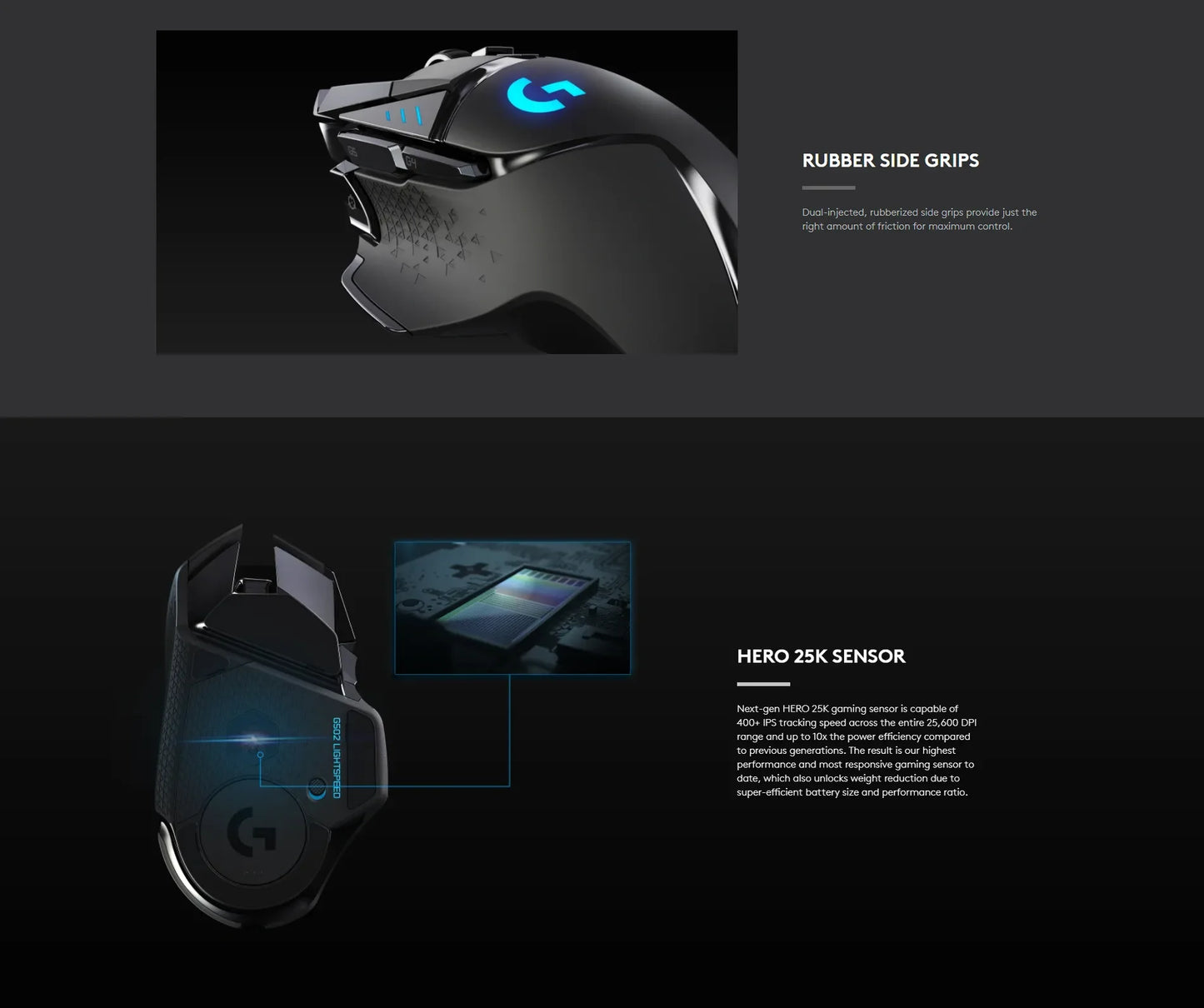 Logitech G502 HERO LIGHTSPEED Wired/Wireless Gaming Mouse Wireless 2.4GHz HERO 25600DPI RGB Suitable For E-Sports Gamers Mouse