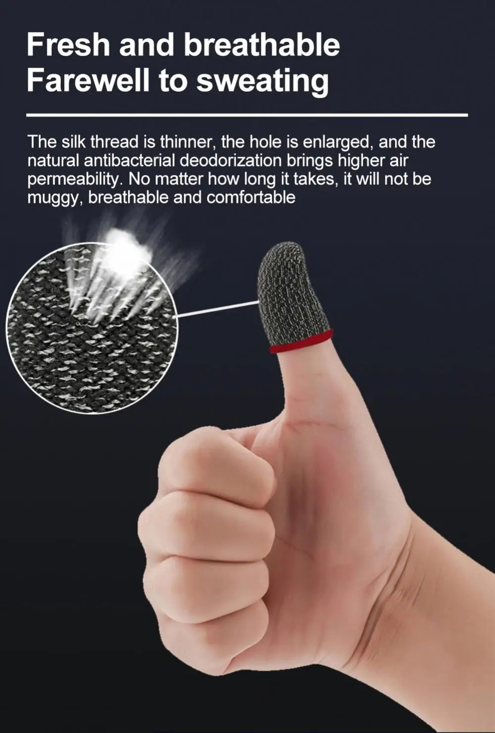 For PUBG Gaming Finger Sleeve Luminous Fingertips Cover Anti-slip Breathable Finger Cots Thumb Gloves For Mobile Game