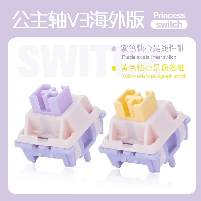 MMD Princess Switch V3 V4 Linear Tactile HIFI Sound Hot Swap Kits Switches Mechanical Keyboard Gaming Switches DIY Lubricated