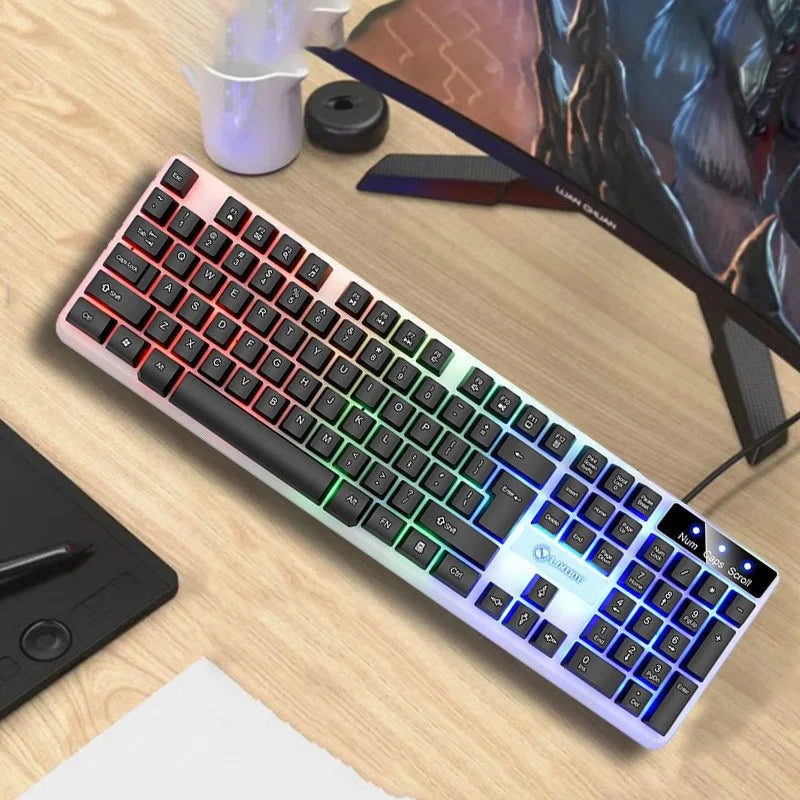ITLY USB Wired Keyboard Set 104 Keys Backlight Gaming Keyboard Gaming  For Laptop PC Computer