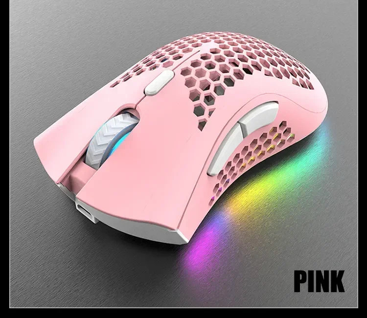 BM600 Wireless Mouse USB 2.4G Wireless RGB Optical Cellular Gaming Mouse Ergonomic Optical Honeycomb Office Wireless Mouse