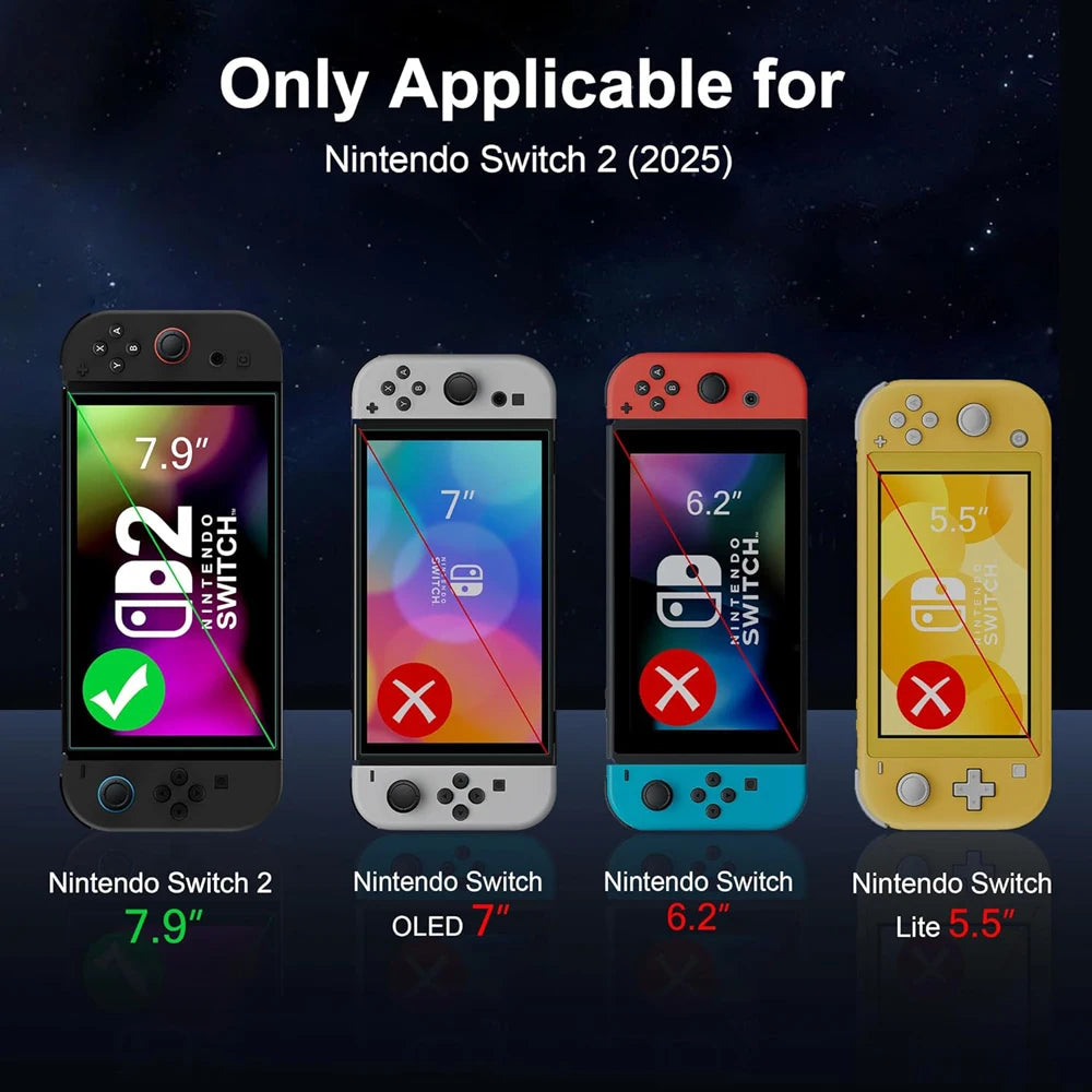 Screen Protector Tempered Glass For Switch Nintendo 2 With Joystick Cap Accessories Protector For Switch Nintendo 2
