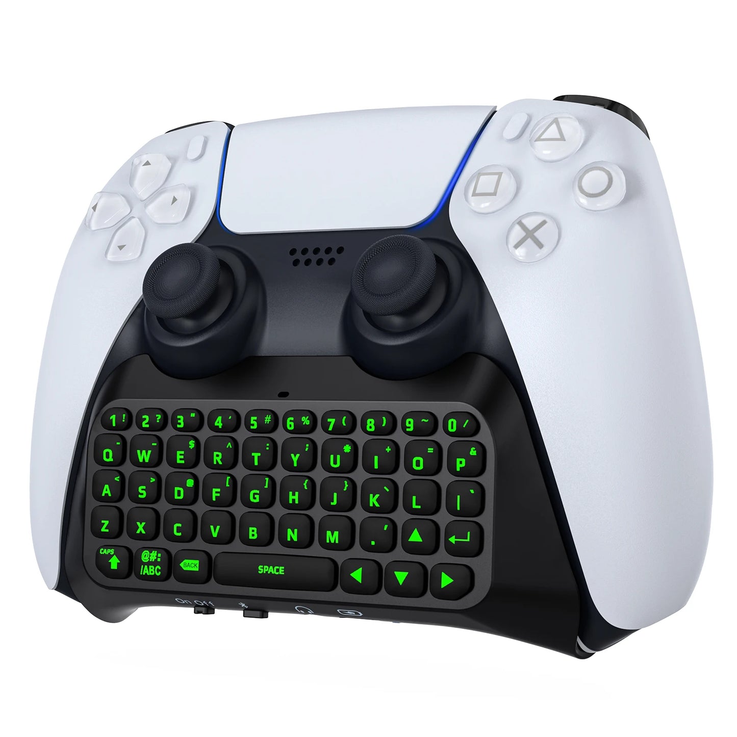 RGB Backlight Keyboard for PS5 Controller,Bluetooth Wireless Mini Gamepad Chatpad for Playstation 5 with Upgraded Speaker