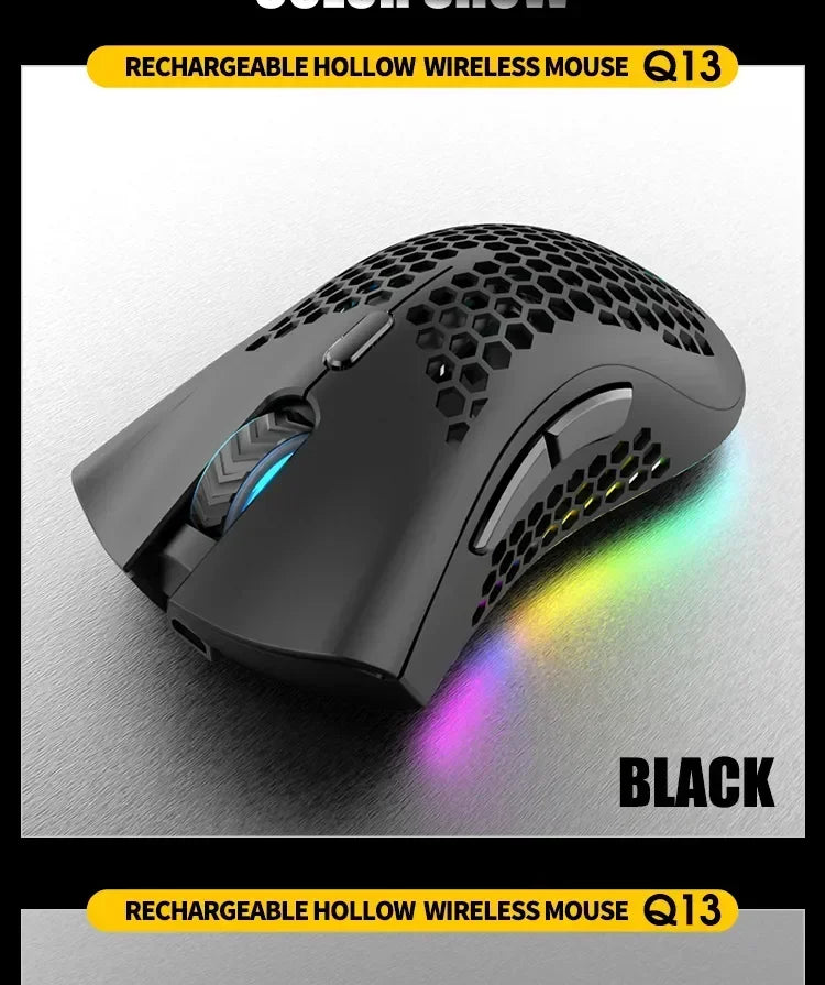 BM600 Wireless Mouse USB 2.4G Wireless RGB Optical Cellular Gaming Mouse Ergonomic Optical Honeycomb Office Wireless Mouse