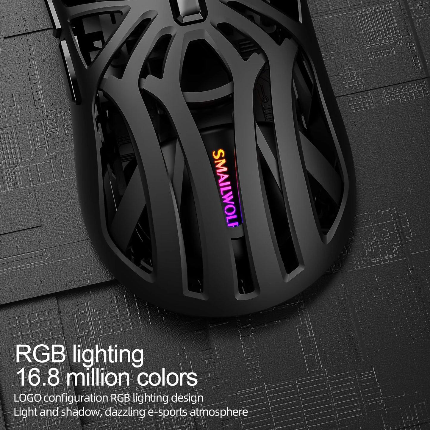 Smailwolf RS8 1000Hz Bluetooth mouse, three-mode connection, lightweight macro gaming mouse notebook computer hollow mouse