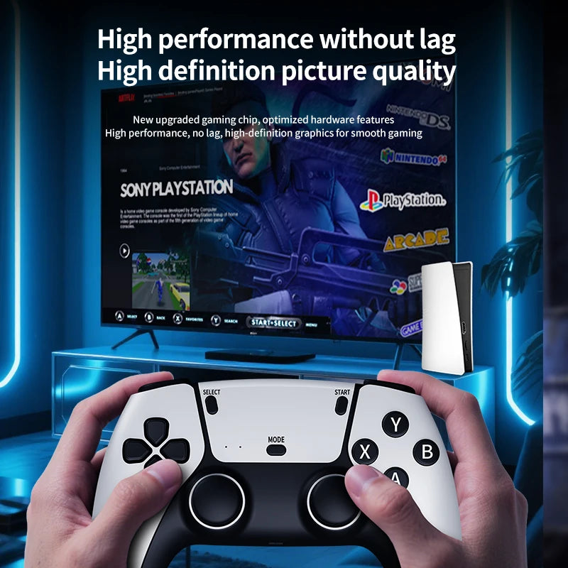 RS5 TV Game Console Dual Stick Wireless Controller Game 40000+128GB Double Joystick 4K Retro Suitable for PC, Android, TV USB
