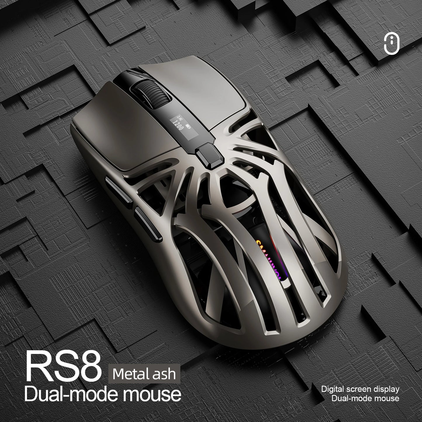 Smailwolf RS8 1000Hz Bluetooth mouse, three-mode connection, lightweight macro gaming mouse notebook computer hollow mouse