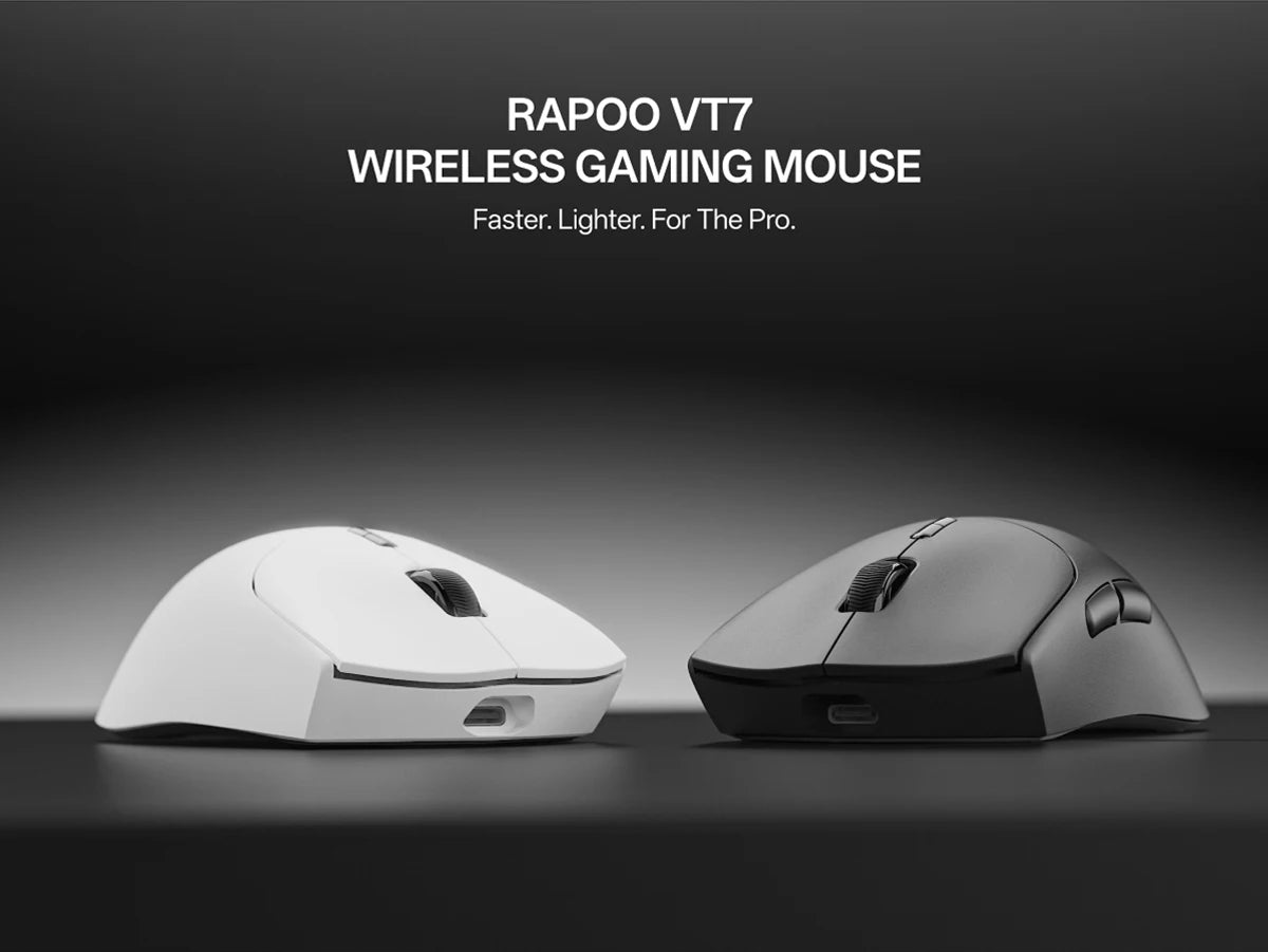 Rapoo VT7 /VT7 MAX Wireless Gaming Mouse True 8K Wireless Polling Rate 53g Lightweight Up to 500Hr Battery Life Macro Enabled