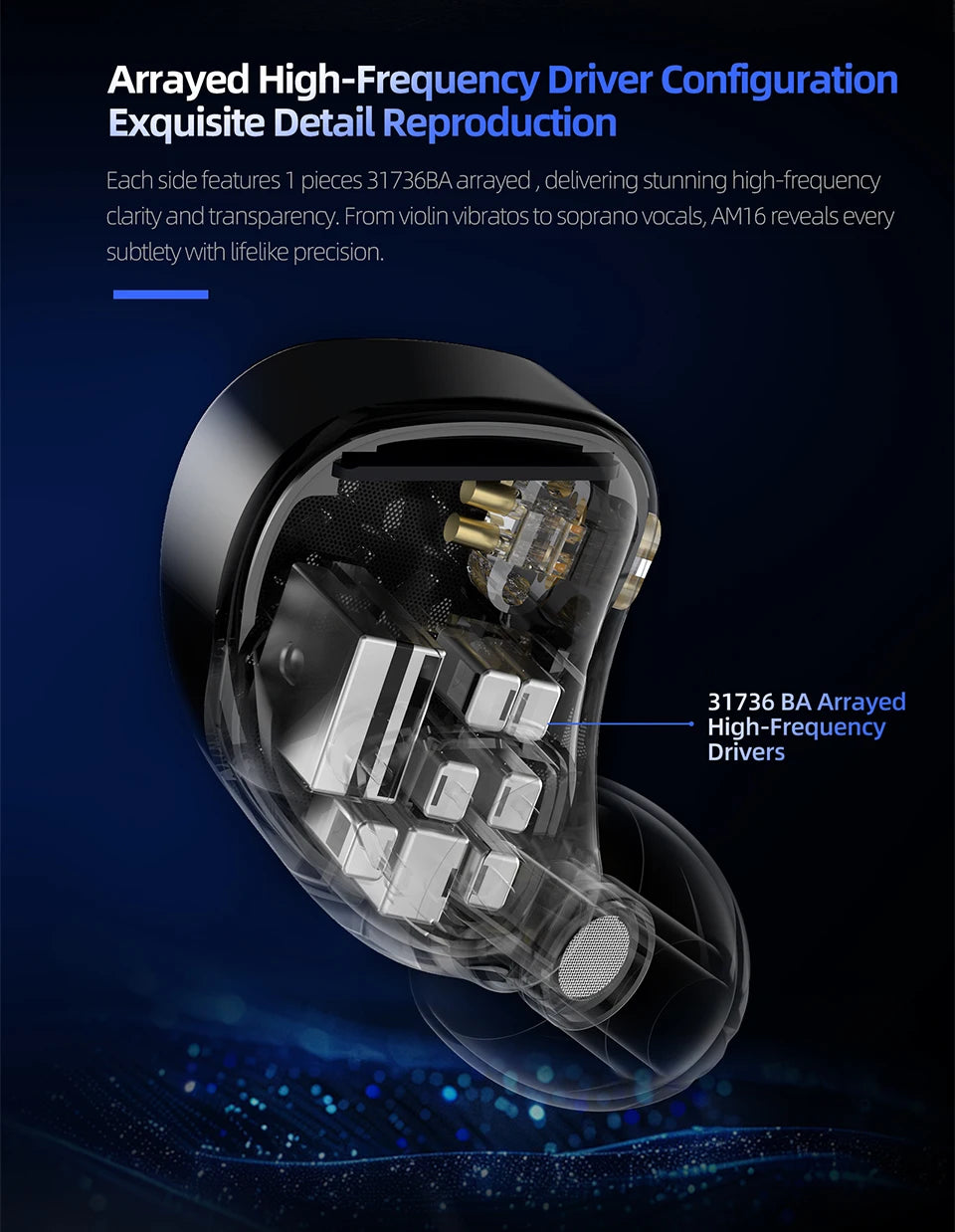KZ AM16 wired in-ear headphones 16ba balanced armature high fidelity monitor bass noise cancelling headphones sport headphones