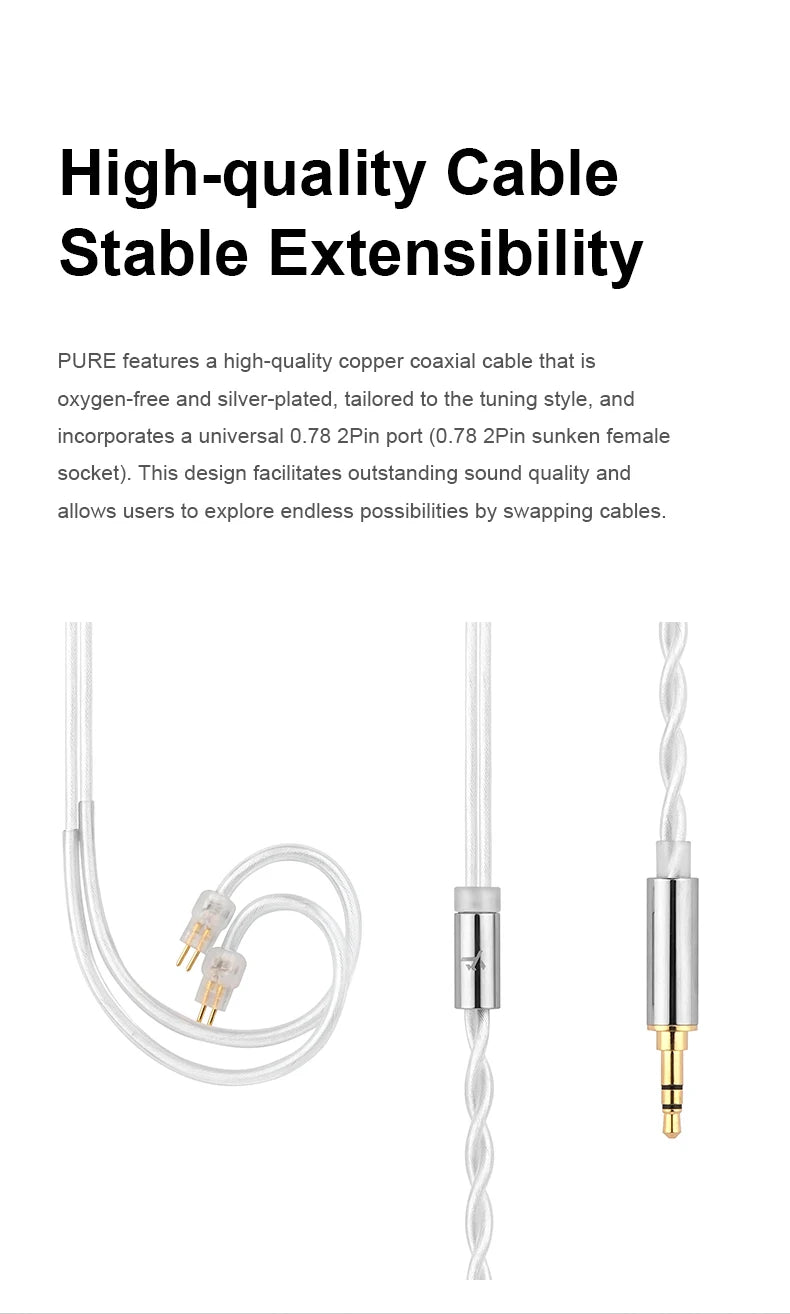 TRUTHEAR PURE earphones 1DD+3BA Hybird Wired in-ear  headphones HIFI earplugs 3.5mm plug 0.78mm 2pin gaming headset